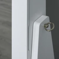 HOMCOM Armario para Joyas con Espejo LED de Pie Multi-compartimentos 40x37x161 cm Blanco(m-5)