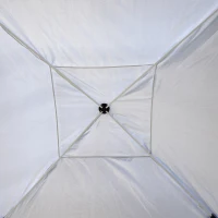 Outsunny Pavillon, 2,95 x 2,95 m Pop-Up-Faltpavillon, Gartenpavillon, Partyzelt, UV-Schutz, Stahl+Oxfordstoff, Weiß(m-8)