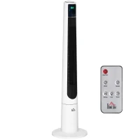 HOMCOM Ventilador de columna silencioso 50W con temporizador 12h Ventilador de pie para habitación 3 Velocidades 3 Modos Oscilación(m-6)