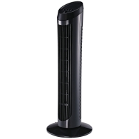 HOMCOM Ventilador de torre de columna oscilante silencioso 45 W 3 velocidades 27x27x75 cm Negro