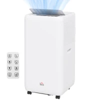 HOMCOM Aire Acondicionado Portátil 1250W con 5 Modos y Temporizador 24h 35,5x35x70 cm Blanco(m-6)