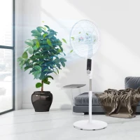 HOMCOM Staande ventilator, 3 snelheden, 3 modi, timer, afstandsbediening, 45 x 42 x 118-138 cm, zwart/wit(m-10)