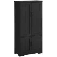 HOMCOM Armario de Cocina Buffet de cocina contemporáneo multi-almacenamiento 2 armarios 3 estantes MDF paneles de partículas Negro