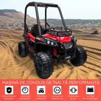 Masina Electrica pentru Copii de 3-8 Ani HOMCOM, Quad Electric Mini, Rosu si Negru(m-7)