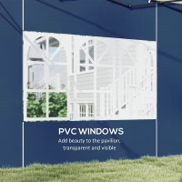 Outsunny Set of Two 3 x 3(m) Gazebo Frame Replacement Walls - Blue(m-6)