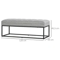 HOMCOM Banco en diseño industrial banco de cama patas de metal Rosado + Negro(m-3)