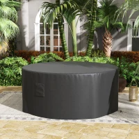 Outsunny Garden Patio Large Furniture Set Round Cover 600D Oxford Waterproof, Ф193 x 80H cm, Black(m-2)