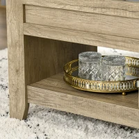 HOMCOM Mesa de centro con tapa elevable mesa de salón con estantes y compartimento oculto 105x50x49-62,5 cm para salón(m-5)