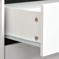 HOMCOM Mesa de Noche Mesa de Noche Estilo Escandinavo 2 Cajones Blanco y Efecto Madera - 40x35x50,5 cm(m-4)