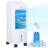 HOMCOM Klimatyzator, Wentylator z 3 Funkcjami i Trybami, Pilot, Timer, Biały(m-10)
