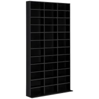 HOMCOM Estante de Almacenamiento CD/DVD Mueble de Almacenamiento para 1116 CDs 36 Compartimentos Ajustables en Altura 102x24x195 cm(m-6)