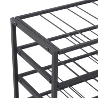 HOMCOM Estantería de vino rack para botellas range-bouteilles capacidad 54 botellas 63x25x91 cm metal Negro(m-4)