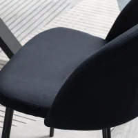 HOMCOM Conjunto de 2 sillas de comedor silla de cocina escandinava silla de terciopelo acolchada con patas afiladas de metal(m-4)