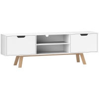 HOMCOM Mueble de TV con cajones y estantes abiertos MDF 150x39x50 cm Blanco