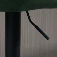 HOMCOM Conjunto de 2 taburetes de bar en cuero sintético altura ajustable giratorio a 360° con respaldo y reposapiés Verde oscuro(m-5)