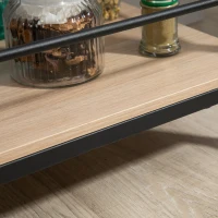 HOMCOM Carrito de servicio y cocina con ruedas y 2 estantes marco de metal y aspecto madera - 82x40x75 cm(m-5)