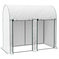 Outsunny Estufa Pequena Estufa de Exterior com Porta Dupla com Fecho de Correr e Cobertura de PE para Cultivar Plantas Flores 200x100x178 cm Branco(m-1)