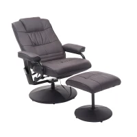 HOMCOM Sillón de Masaje relax con Reposapiés 10 Puntos de Vibración 1 Control Remoto 77x84x95 cm Marrón(m-7)