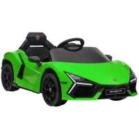 AIYAPLAY Coche Eléctrico para Niños con Luces LED, Claxon y Control Remoto, en Plástico y Acero, 105x60x40 cm, Verde(m-1)