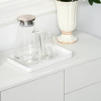 HOMCOM Armario de almacenamiento Aparador 2 Cajones Empujar y hacer clic 117x36x74 cm Blanco(m-5)