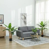 HOMCOM Conjunto de 2 plantas artificiales interiores 120 cm bananeros en maceta decorativa para casa oficina salón habitación(m-2)