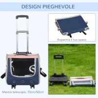 PawHut Trasportino per Cani Taglia XS, Zaino per Cani con Design a 3 Entrate e Finestre a Rete, 42x30x36 cm(m-6)