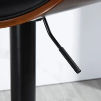 HOMCOM Conjunto de 2 sillas de bar taburete altura ajustable imitación cuero 53x52x92-112 cm Negro(m-5)