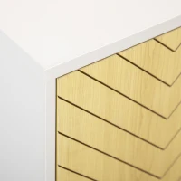 HOMCOM Mueble de Almacenamiento Buffet en pies escandinavos Armario 2 Puertas con estante 60x40x80 cm Blanco Puertas Gráfico de Madera(m-4)