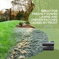 Outsunny 60L Fillable Cylinder Steel Garden Lawn Roller Black(m-4)