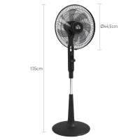 HOMCOM Ventilador de Pie 42 cm 40W 3 modos 28 velocidades función antimosquitos altura regulable oscilante 75° Negro(m-3)