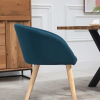 HOMCOM Conjunto de 2 sillas de comedor silla de cocina Diseño escandinavo Patas inclinadas Asiento respaldo reposabrazos ergonómicos(m-4)