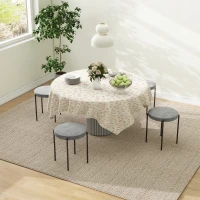 HOMCOM Conjunto de 4 sillas de cocina apilables de terciopelo capacidad hasta 120kg marco de acero 41,5x41,5x46 cm Gris Oscuro(m-2)