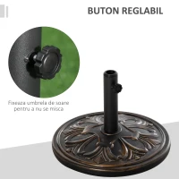 Outsunny Baza pentru Umbrela de Soare pentru Stalp de 35mm/38mm/48mm Greutate 13KG de Gradina(m-4)
