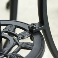 Outsunny Sitzgruppe für 2 Personen Essgruppe Balkonmöbel Set 1 Tisch+2 Stühle Alu Schwarz(m-11)