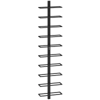 HOMCOM Portabotellas de Pared a 10 Niveles en Acero Negro para 10 Botellas 27x10x116 cm(m-1)