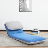 HOMCOM Sillón - Colchón Plegable de Apoyo - Sillón Convertible - Respaldo Ajustable en 5 Posiciones - Tela de Poliéster(m-4)
