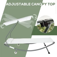 Outsunny Doppelliege Sonnenliege Relaxliege mit Sonnendach rollbar Stahl Cremeweiß/Grau(m-4)