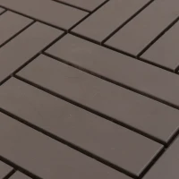 Outsunny Terrassenfliesen 30 x 30 cm 9 Stück 0,81㎡ Klickfliesen Balkonfliesen mit Klicksystem Drainagefunktion Bodenbelag Fliese für Terrasse Balkon Braun(m-11)