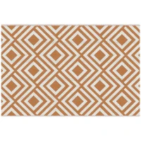 Outsunny Tapete de Exterior Reversível de Plástico Impermeável para para Varanda Pátio Campismo Praia 182x274cm Marrom e Branco(m-1)