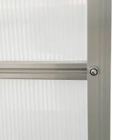 Outsunny Estufa de Jardim de Policarbonato e Alumínio Estufa de Exterior com Porta Corredeira e 2 Clarobóias para Cultivo de Plantas Sementes 190x375x199cm Transparente(m-8)