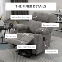 HOMCOM Electric Riser and Recliner Chair for Elderly, Power Lift Recliner Chair with Remote Control, Grey(m-7)