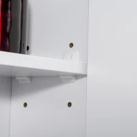 kleankin Armario Espejo de Baño con 3 Armarios 3 Estantes y Luz LED 90x15x65 cm Blanco(m-4)