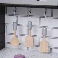 HOMCOM Cocina de Juguete para Niños de Madera con 14 Accesorios, Horno, Fregadero, Nevera y Microondas, Edad 3+ Años, 86x64x84,5 cm(m-3)