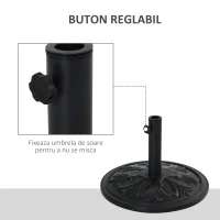 Outsunny Baza Rotunda Umbrela 13 kg HDPE + Beton(m-4)