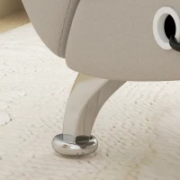 HOMCOM Poltrona Relax Chaise Longue Massaggiante e Riscaldante con Telecomando, Tessuto Effetto Lino, Crema(m-4)