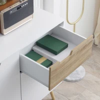 HOMCOM Mueble de Almacenamiento Buffet sobre pie escandinavo con armarios para baño salón cocina Patas de Madera Maciza de Pino(m-5)