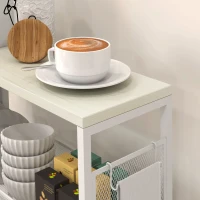 HOMCOM Carrito de Cocina de 3 Niveles con Cesta Lateral y Gancho en Aglomerado y Acero 58x18,5x87 cm(m-3)