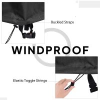 Outsunny Garden Patio Large Furniture Set Round Cover 600D Oxford Waterproof, Ф193 x 80H cm, Black(m-6)