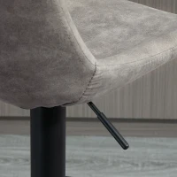 HOMCOM Conjunto de 2 Taburetes de bar estilo vintage altura ajustable giratorio con reposapiés Gris(m-5)