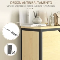 HOMCOM Scarpiera Slim con 3 Cassetti e Ripiani Regolabili per 18 Paia di Scarpe, 60x24x124cm, Rovere(m-8)